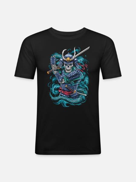Ghostly Samurai Warrior - Men's Slim Fit T-Shirt - black
