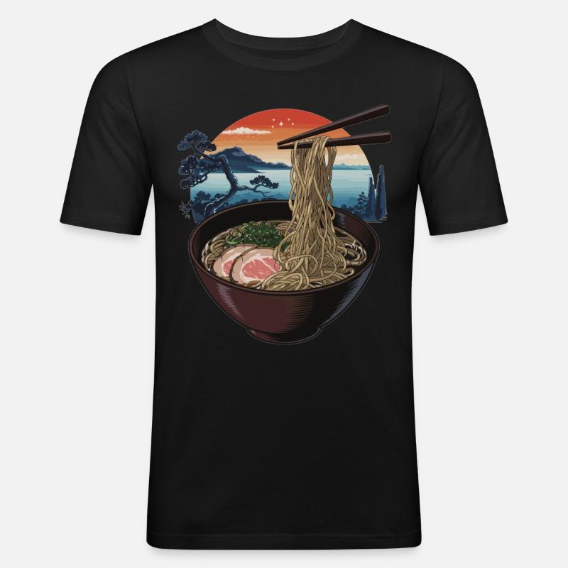 Japanische Ramen-Kunst - Männer Slim Fit T-Shirt - Schwarz