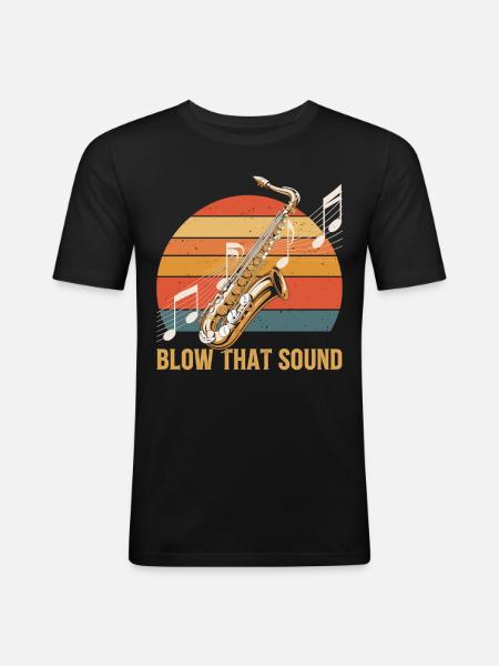 Saxophone Soundpower - Men's Slim Fit T-Shirt - black