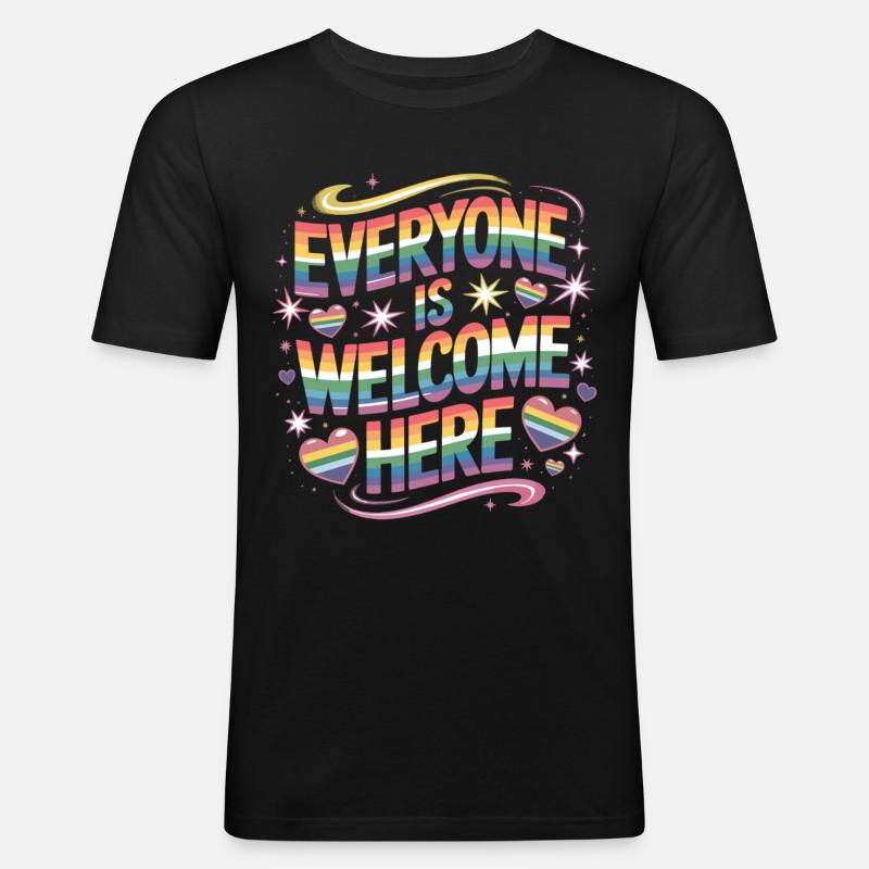 Celebrating diversity with pride - Men's Slim Fit T-Shirt - black