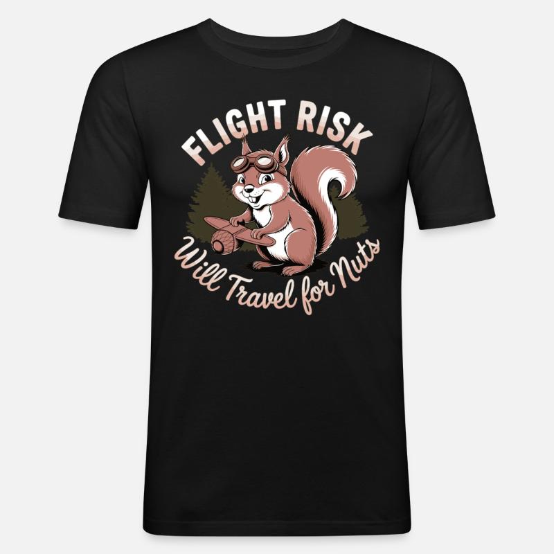 Eichhörnchen auf Mission - Männer Slim Fit T-Shirt - Schwarz