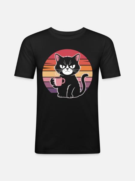 Bad mood, good coffee - Men's Slim Fit T-Shirt - black