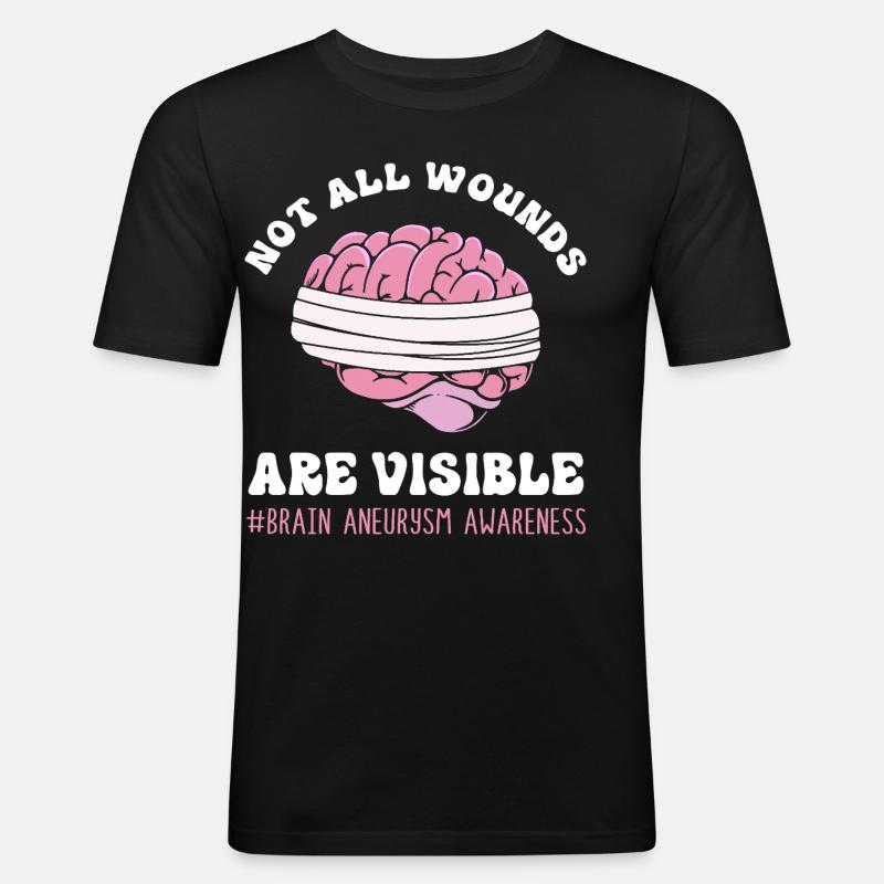 Gehirn Aneurysma - Männer Slim Fit T-Shirt - Schwarz