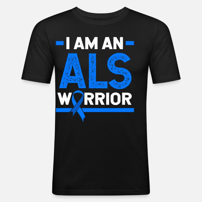 ALS Nervenkrankheit - Männer Slim Fit T-Shirt - Schwarz