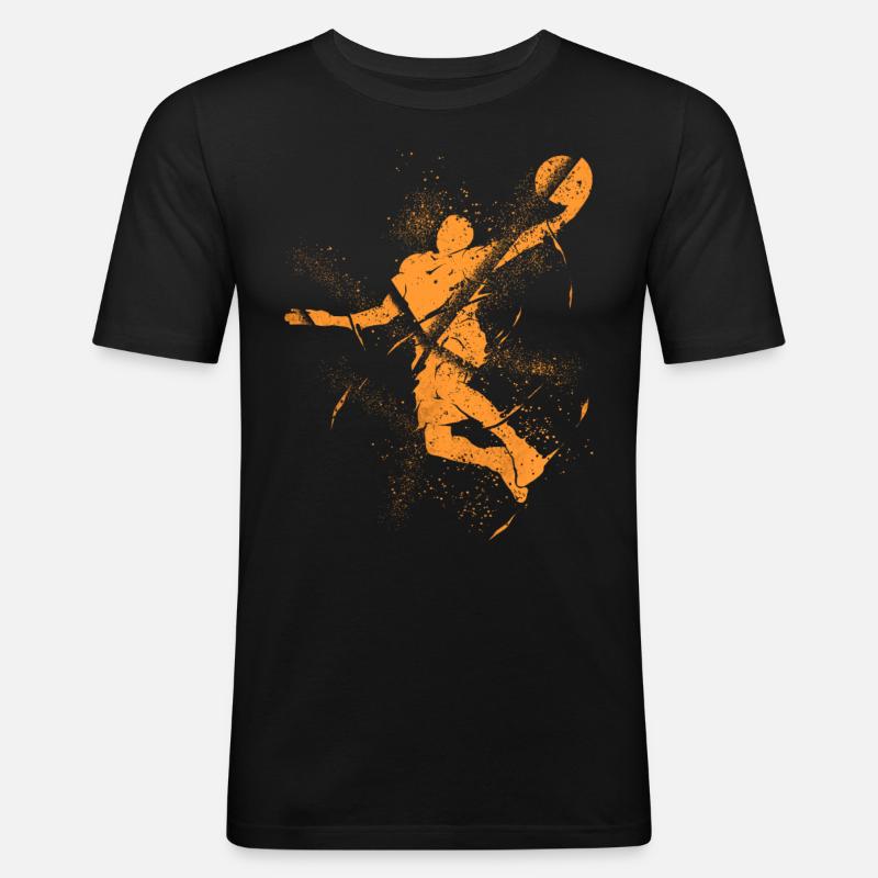 Basketteur Basketteur Dunking Grunge Splash - T-shirt près du corps Homme - noir
