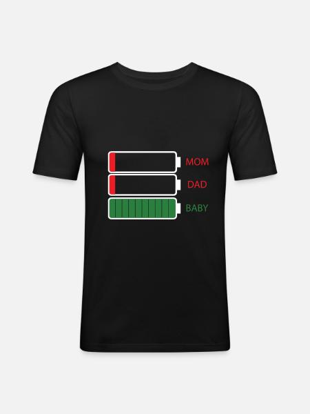 Mom Dad Baby - Men's Slim Fit T-Shirt - black
