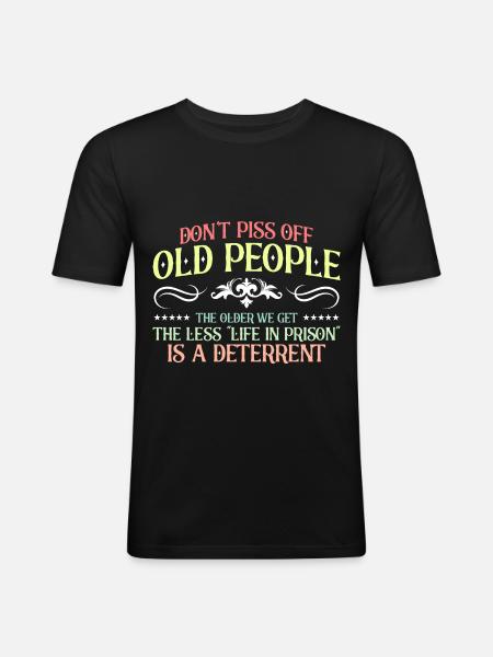 Alte Menschen Sarkastisch Großvater - Männer Slim Fit T-Shirt - Schwarz