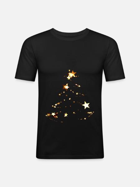 Christmas glow - Men's Slim Fit T-Shirt - black