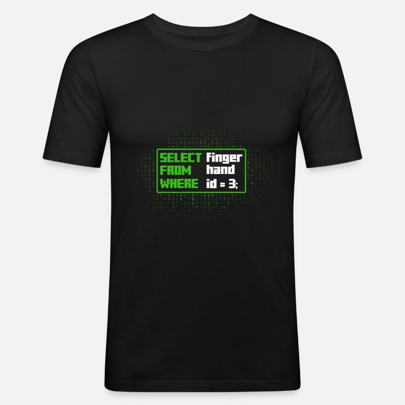 SELECT finger FROM hand Software-Entwickler - Männer Slim Fit T-Shirt - Schwarz