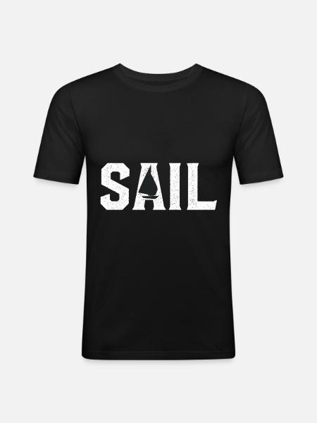 Sail Boat - Men's Slim Fit T-Shirt - black