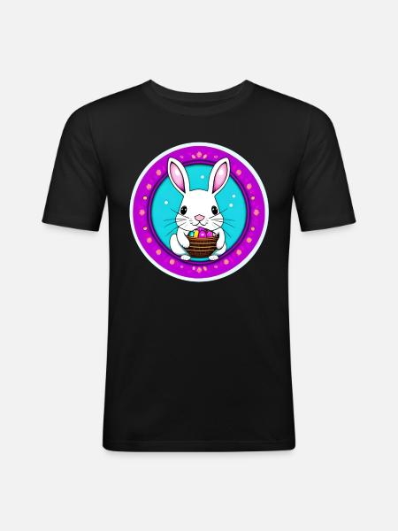 Easter and Easter Basket - Men's Slim Fit T-Shirt - black