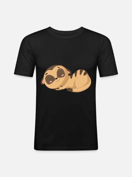 Beau suricate - T-shirt près du corps Homme - noir