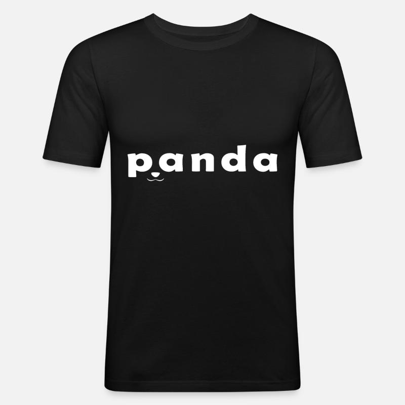 Panda - Männer Slim Fit T-Shirt - Schwarz