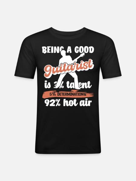 Dire drôle de guitariste - T-shirt près du corps Homme - noir
