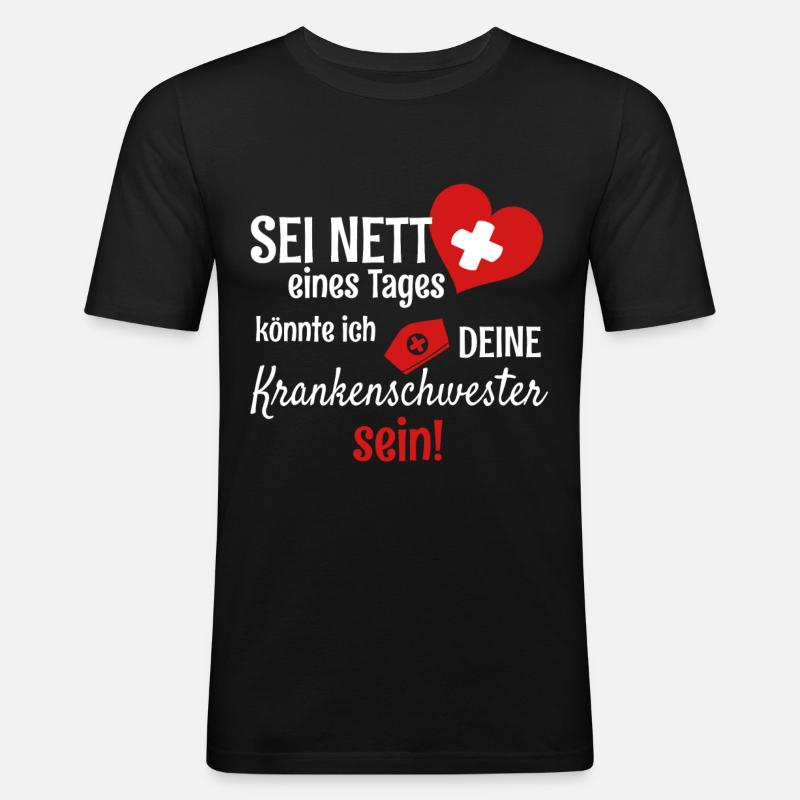 Krankenschwester - Männer Slim Fit T-Shirt - Schwarz