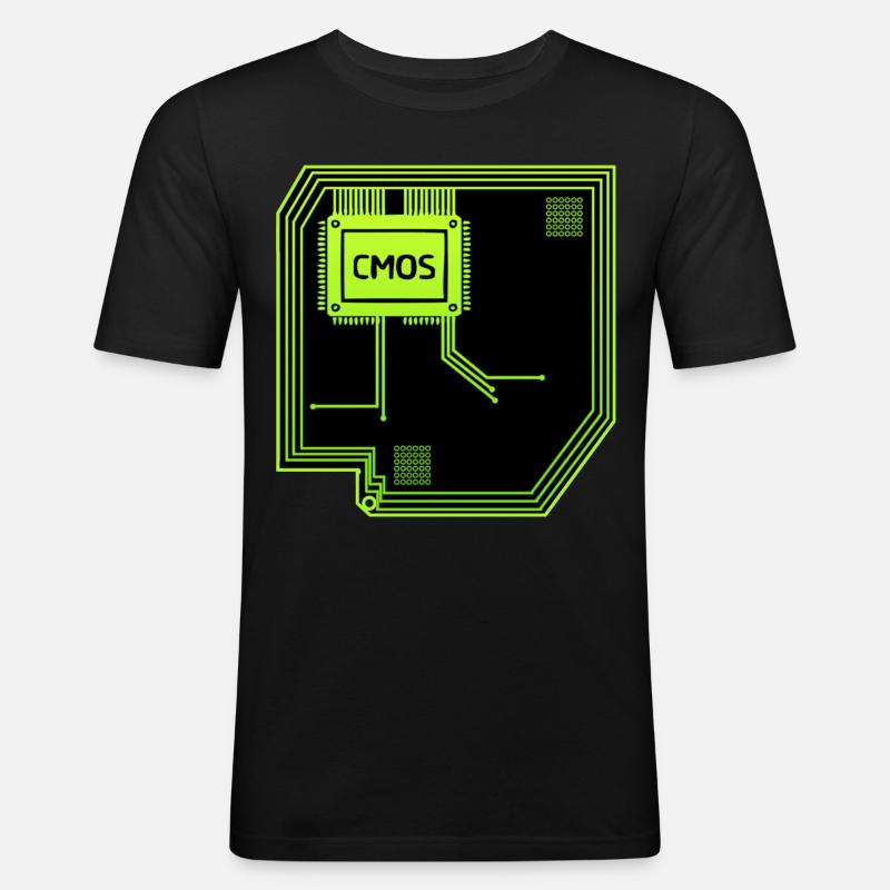 Computerchip Computertechniker - Männer Slim Fit T-Shirt - Schwarz