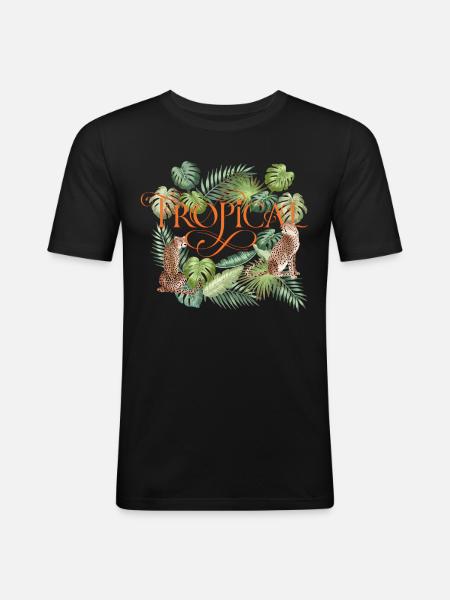 Tropical Summer - Men's Slim Fit T-Shirt - black