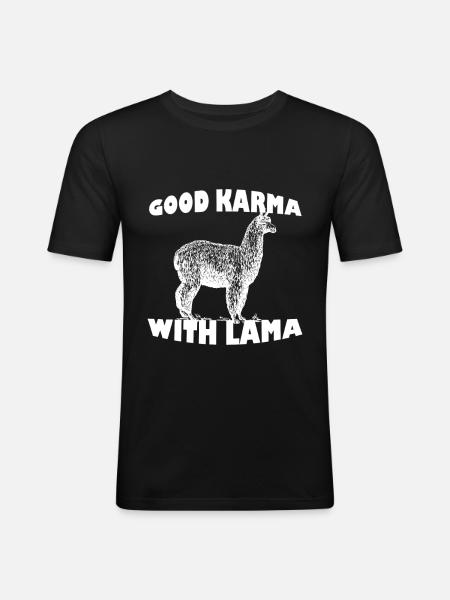 lama - Men's Slim Fit T-Shirt - black