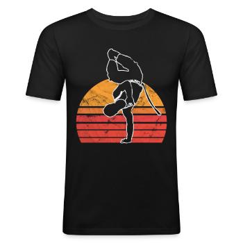 Cadeau de danse de sport de combat de capoeira - T-shirt près du corps Homme - noir - Devant - Nik (191cm)