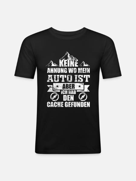 Geocaching Cache - Männer Slim Fit T-Shirt - Schwarz