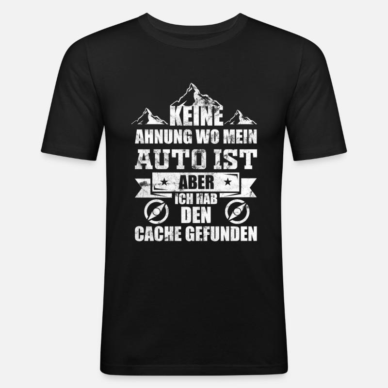 Geocaching Cache - Männer Slim Fit T-Shirt - Schwarz