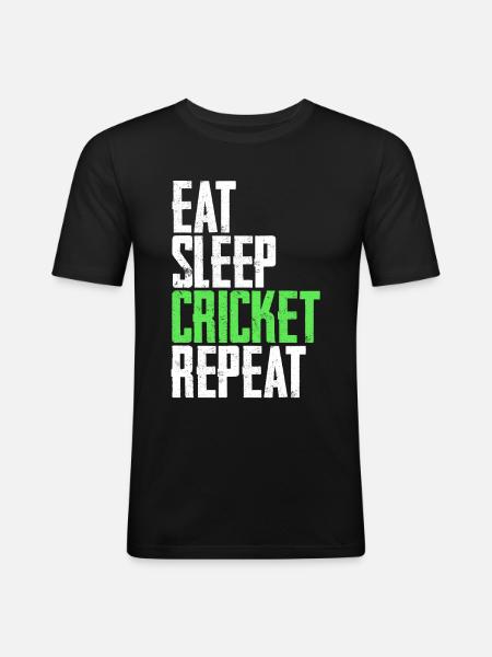 Cricket cricketer - Men's Slim Fit T-Shirt - black