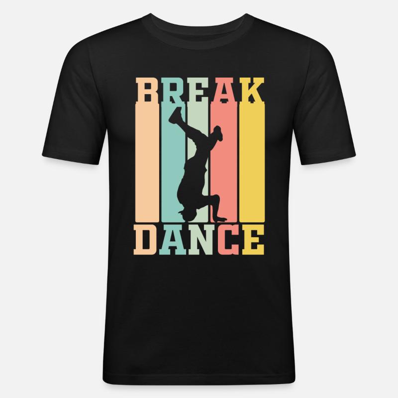 Breakdance - Männer Slim Fit T-Shirt - Schwarz