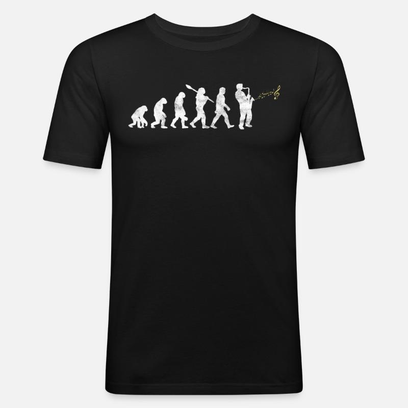Saxophone Saxophone Evolution - T-shirt près du corps Homme - noir