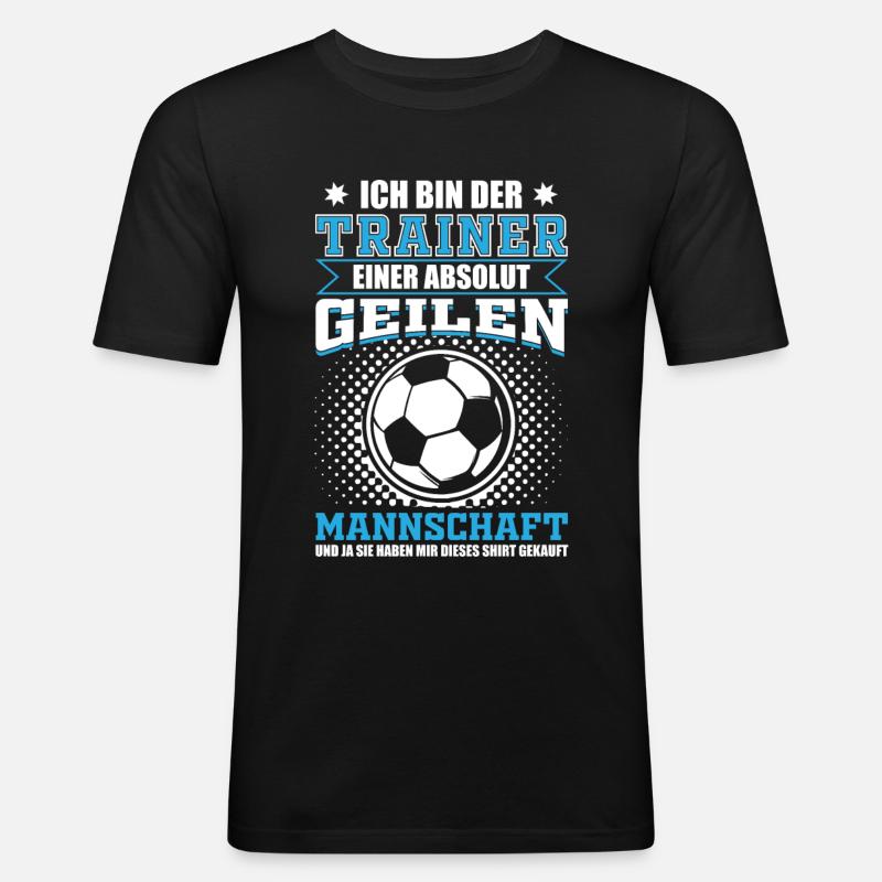 Fußballtrainer Trainer Mannschaft Kreisliga - Männer Slim Fit T-Shirt - Schwarz
