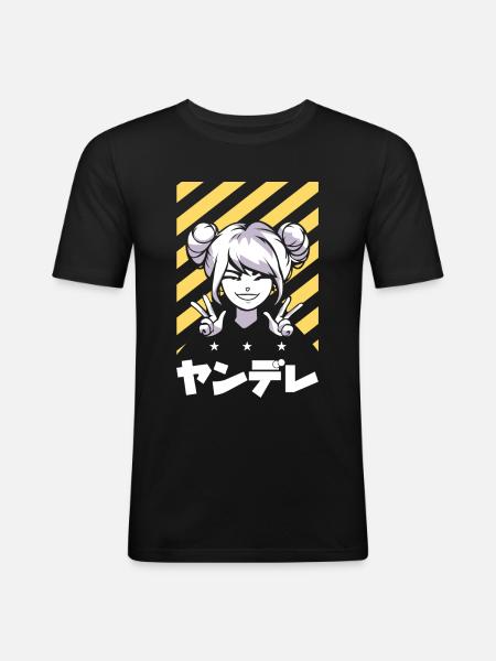 Anime Otaku cartoon - Men's Slim Fit T-Shirt - black