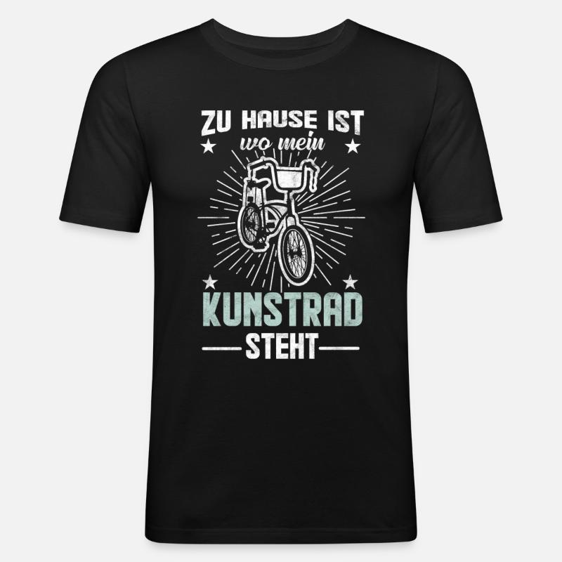 Kunstrad Spruch Geschenkidee - Männer Slim Fit T-Shirt - Schwarz