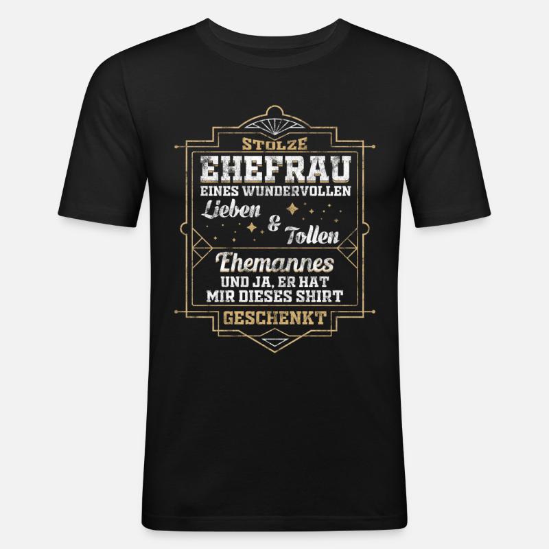 Ehefrau Liebe Partnerschaft Geschenk - Männer Slim Fit T-Shirt - Schwarz