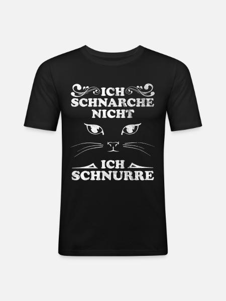 Katze Katze Katze - Männer Slim Fit T-Shirt - Schwarz
