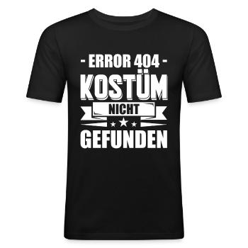 Error 404 Karneval Fasching Kostüm - Männer Slim Fit T-Shirt - Schwarz - Vorne - Nik (191cm)