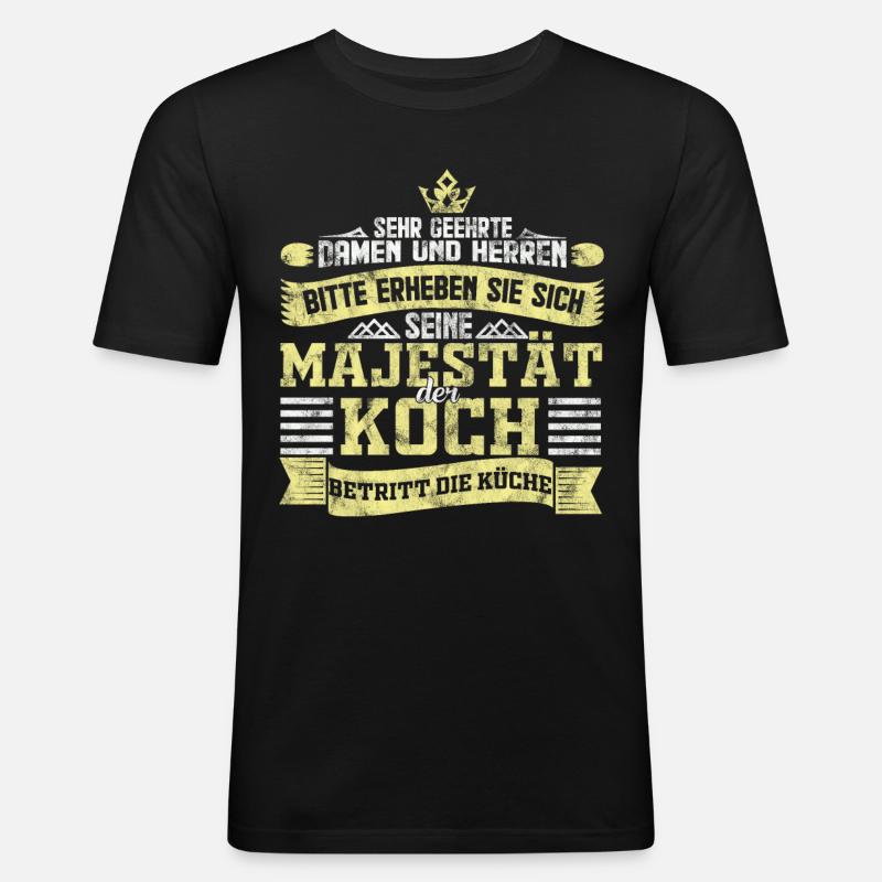 Koch - Männer Slim Fit T-Shirt - Schwarz
