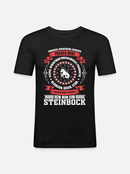 Sternzeichen Steinbock Sternbilder Geschenk - Männer Slim Fit T-Shirt - Schwarz