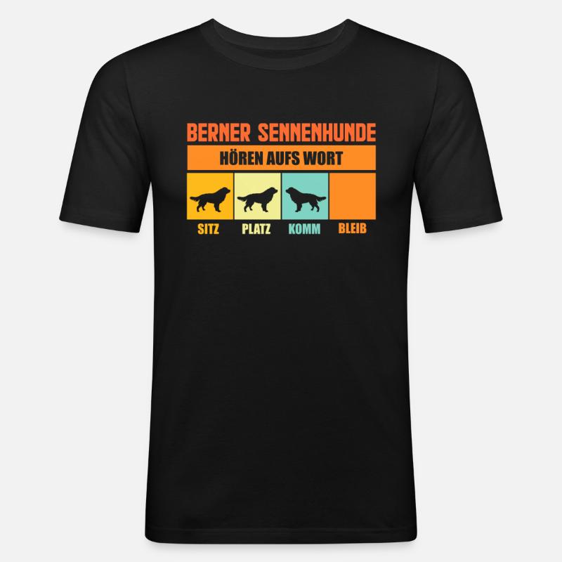 Berner Sennenhund - Männer Slim Fit T-Shirt - Schwarz