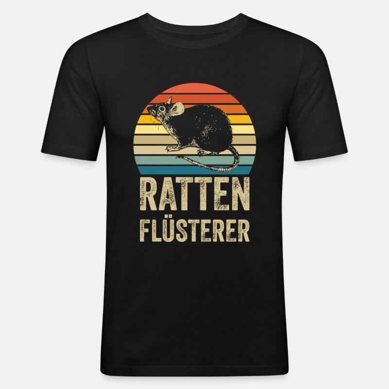 Ratten Flüsterer - Männer Slim Fit T-Shirt - Schwarz