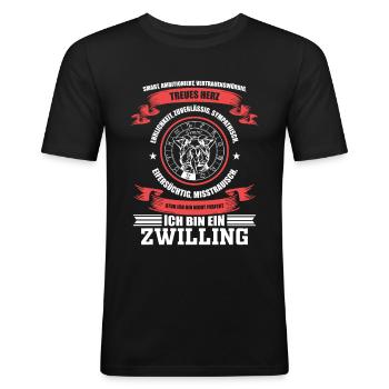 Sternzeichen Zwillinge Horoskop - Männer Slim Fit T-Shirt - Schwarz - Vorne - Nik (191cm)