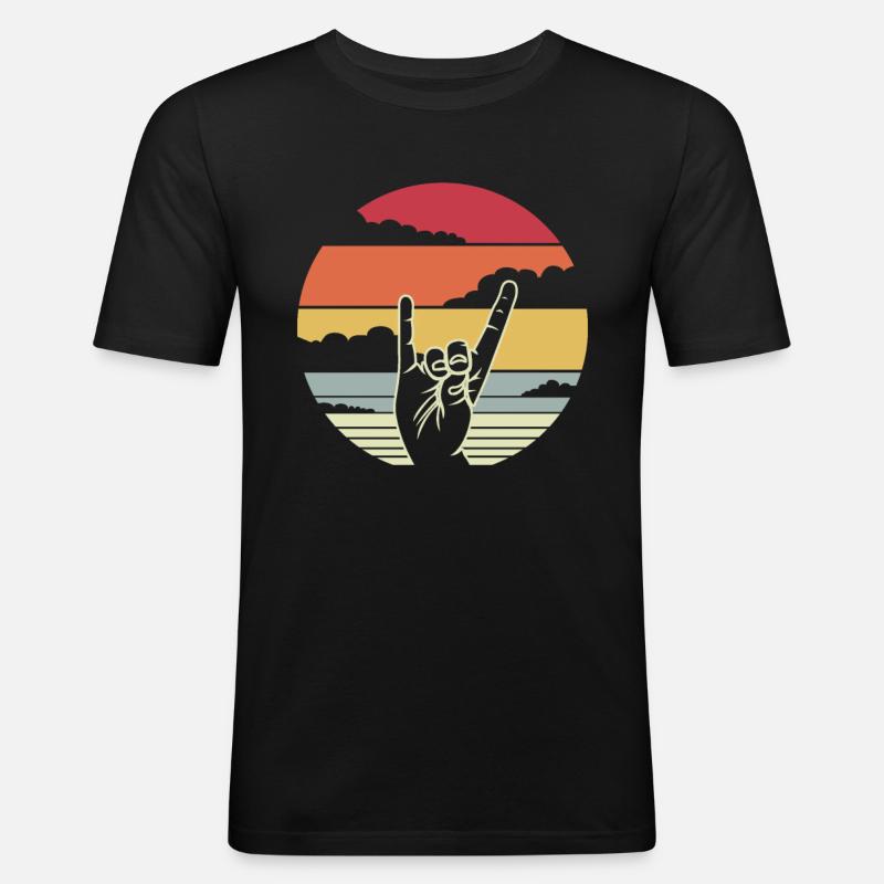 Silent Fox Retro Gift - Men's Slim Fit T-Shirt - black