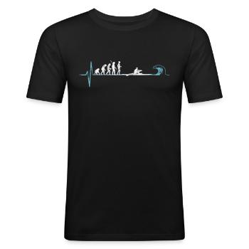 Rudern Evolution eines Ruderer - Männer Slim Fit T-Shirt - Schwarz - Vorne - Nik (191cm)