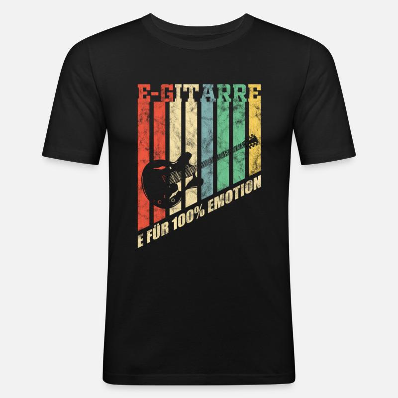 E-Gitarre - Männer Slim Fit T-Shirt - Schwarz