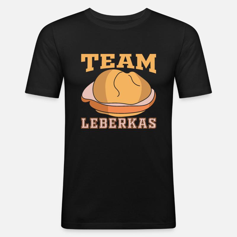 Team Leberkas Geschenk - Männer Slim Fit T-Shirt - Schwarz