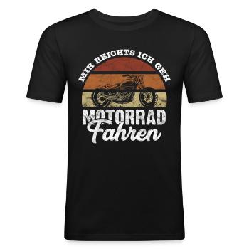 Motorrad Führerschein Prüfung Geschenk - Männer Slim Fit T-Shirt - Schwarz - Vorne - Nik (191cm)