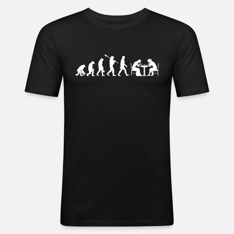 Evolution du joueur d'échecs - T-shirt près du corps Homme - noir
