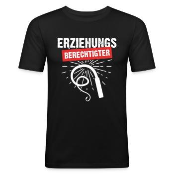 BDSM Dom Fetish Kinky Spruch ddlg Sklavin Geschenk - Männer Slim Fit T-Shirt - Schwarz - Vorne - Nik (191cm)