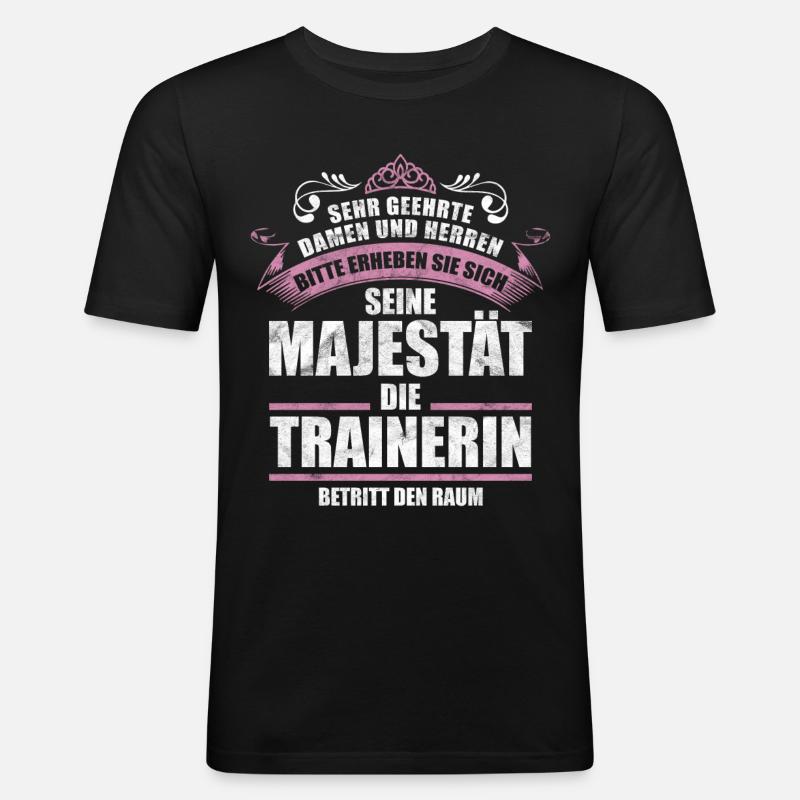 Trainerin Sprüche Geschenk - Männer Slim Fit T-Shirt - Schwarz