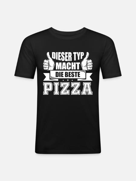 Pizzabäcker - Männer Slim Fit T-Shirt - Schwarz