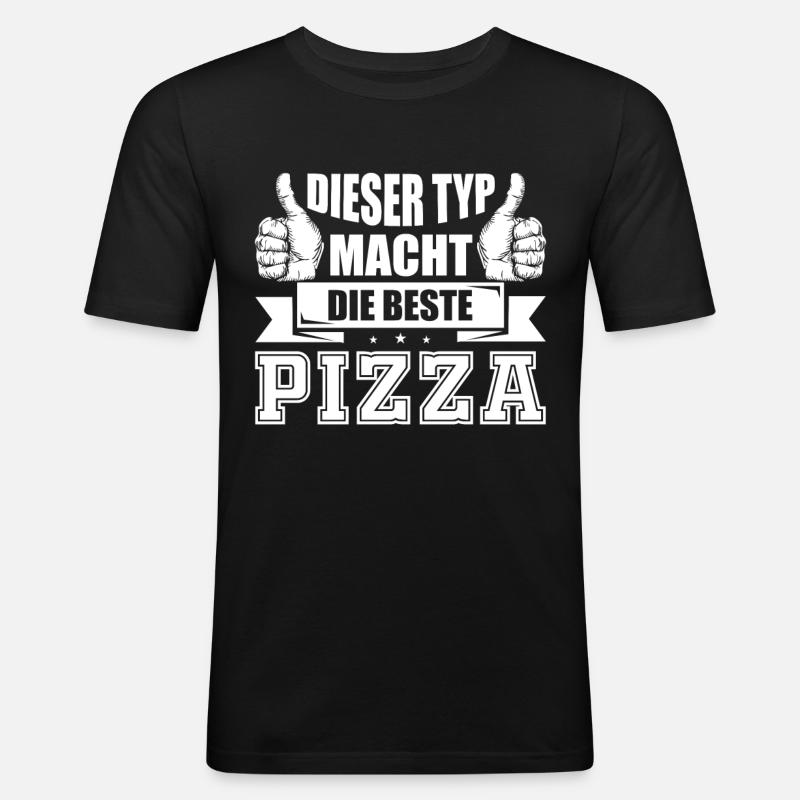 Pizzabäcker - Männer Slim Fit T-Shirt - Schwarz