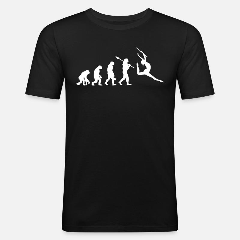 Twirling Evolution - Männer Slim Fit T-Shirt - Schwarz